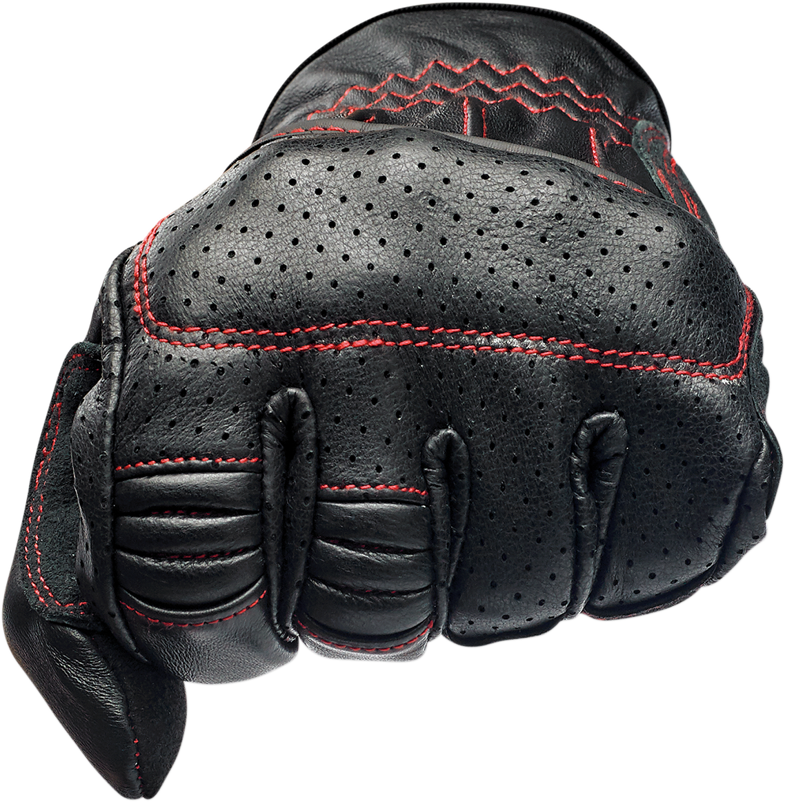 Red Biltwell Borrego Gloves in XL size featuring durable leather and redline design, ideal for motorcycle riding.