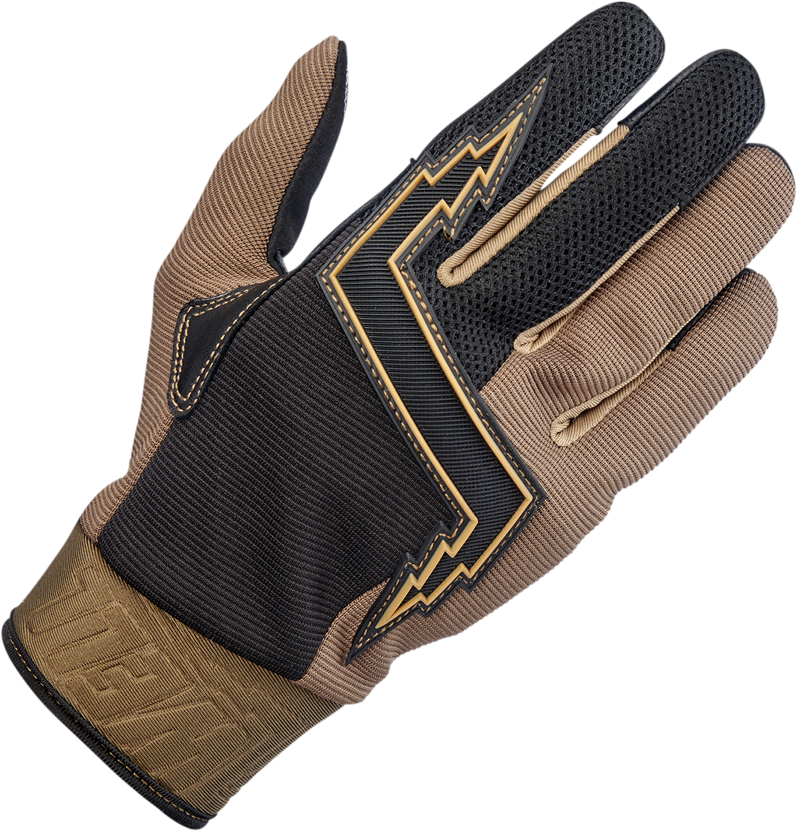 BILTWELL Baja Gloves in chocolate color, large size, durable motorcycle gloves designed for comfort and protection.