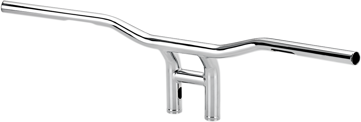 Chrome BILTWELL Tyson XL Pullback Handlebars, 8-inch handlebar with stylish design for motorcycle customization.