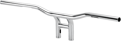 Chrome BILTWELL Tyson XL Pullback Handlebars, 8-inch handlebar with stylish design for motorcycle customization.