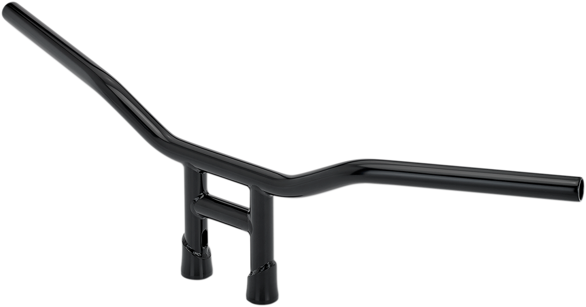 Black BILTWELL Tyson 8-inch handlebar with a sturdy design, suitable for motorcycle handlebars, by Bill's Exhausts.