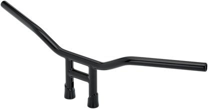 Black BILTWELL Tyson 8-inch handlebar with a sturdy design, suitable for motorcycle handlebars, by Bill's Exhausts.
