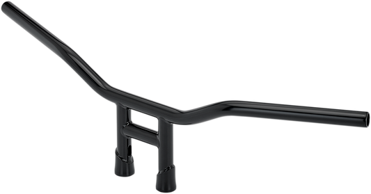 Black BILTWELL Tyson 8-inch handlebar with a sturdy design, suitable for motorcycle handlebars, by Bill's Exhausts.