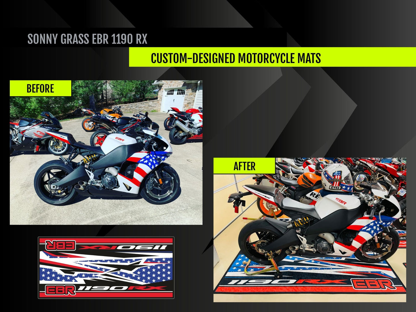 Custom Design MPM Motorcycle Mat – Special Design for You and Your Motorcycle! - Howling Moto