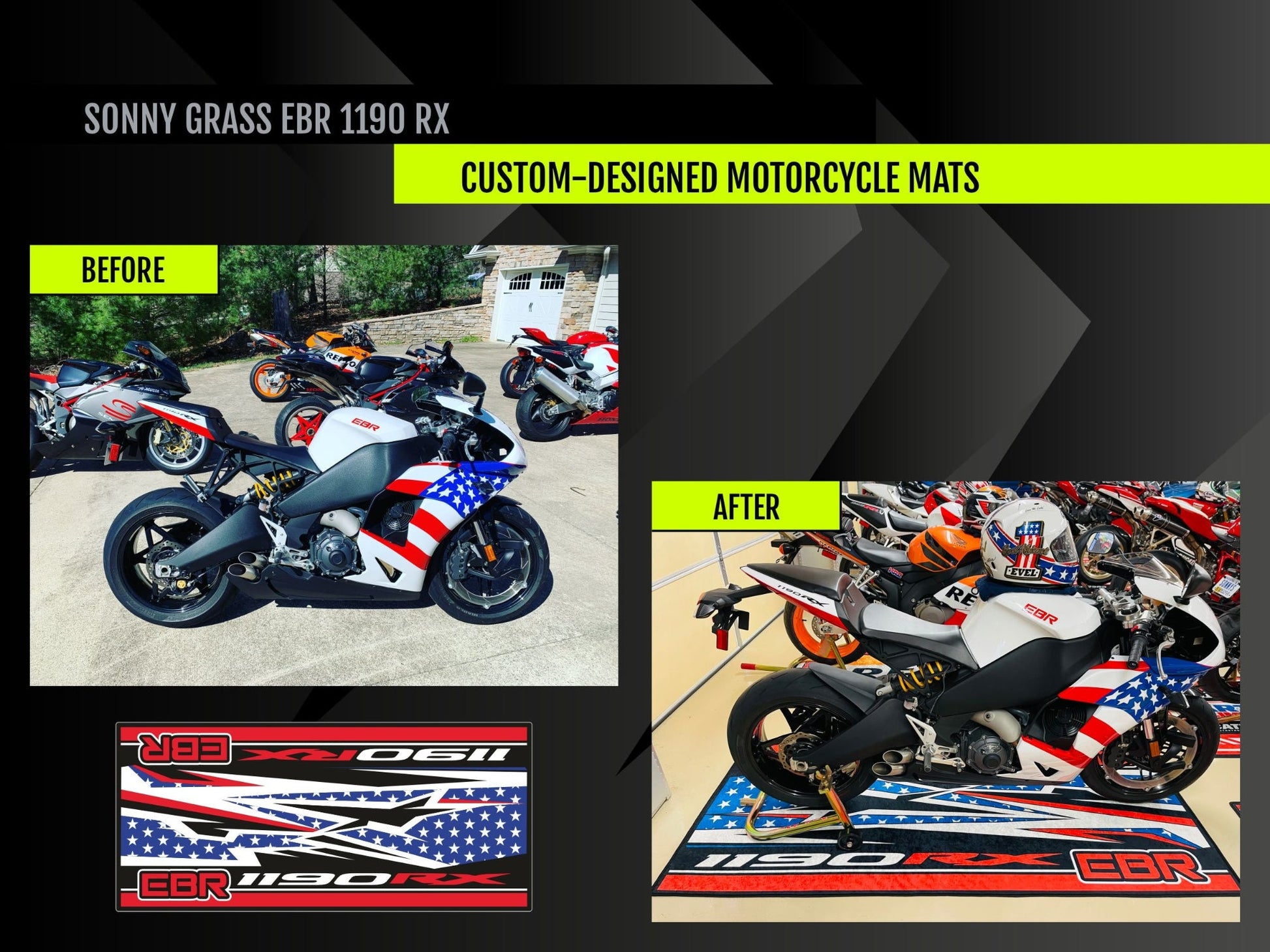 Custom Design MPM Motorcycle Mat – Special Design for You and Your Motorcycle! - Howling Moto