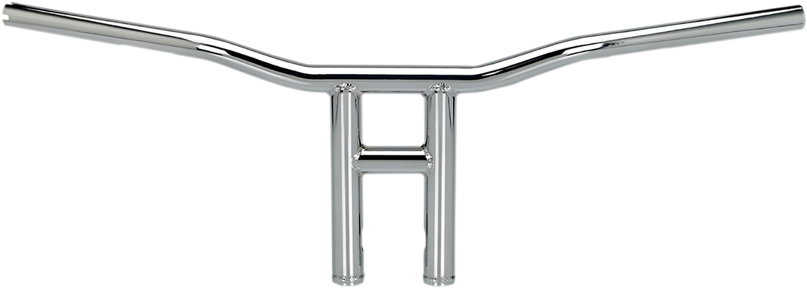 Chrome Bill's Exhausts BILTWELL Tyson XL 10-inch handlebar with high-rise design for motorcycle handlebars.
