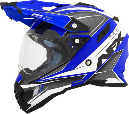 Bill's Exhausts AFX FX-41 helmet in matte blue, large size, featuring sleek design and safety features for motorcycle riding.