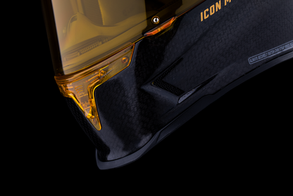 Yellow ICON Airframe Pro™ helmet in 2XL size with carbon shell, featuring sleek aerodynamic design and bold graphics.