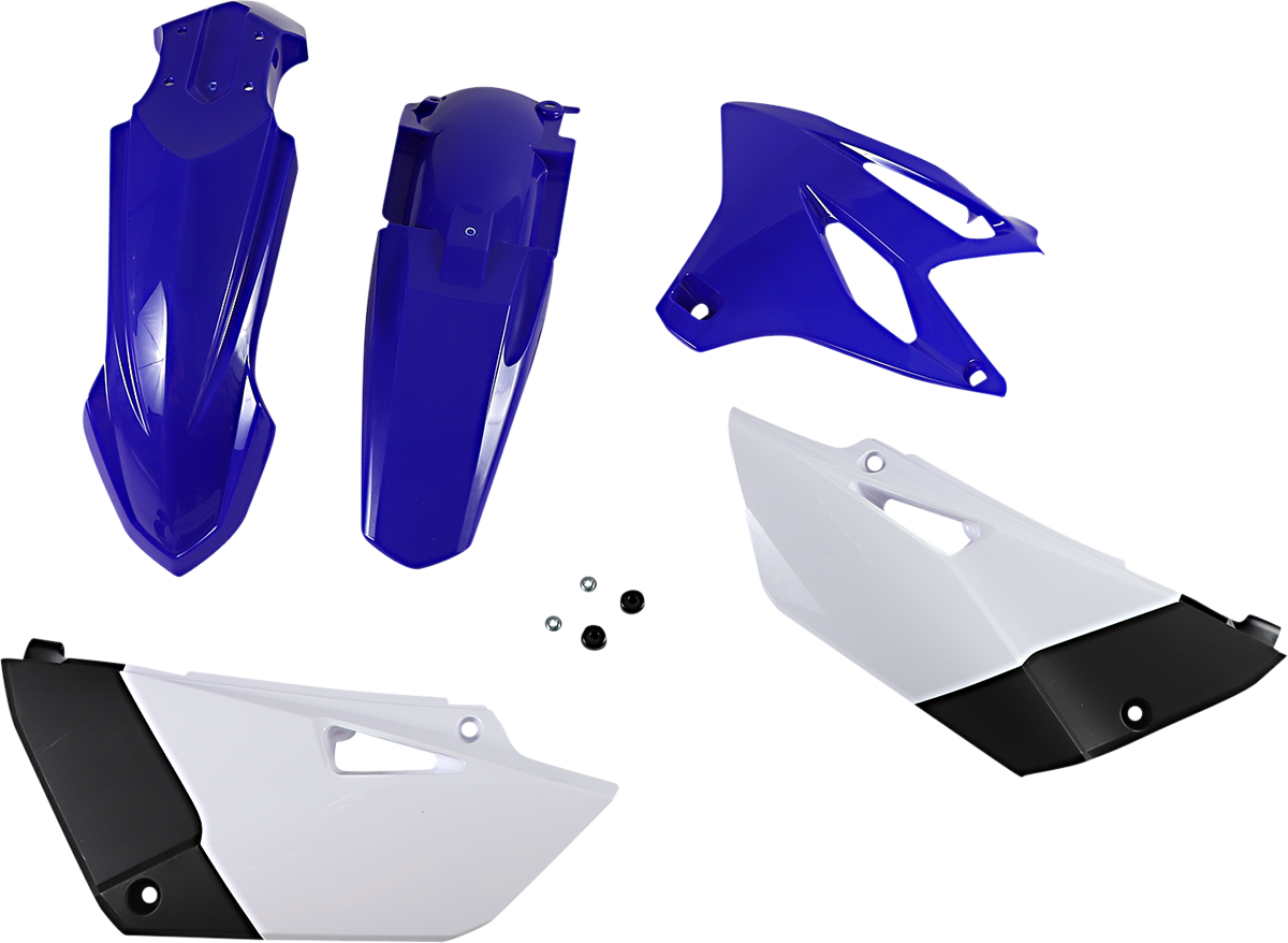 Acerbis standard replacement body kit for OEM '15 motorcycle, showing the assembled black plastic panels and body parts.