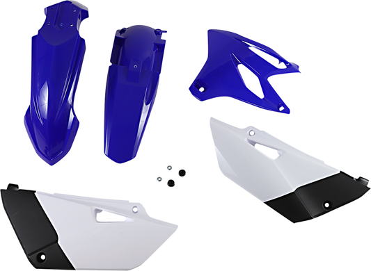 Acerbis standard replacement body kit for OEM '15 motorcycle, showing the assembled black plastic panels and body parts.