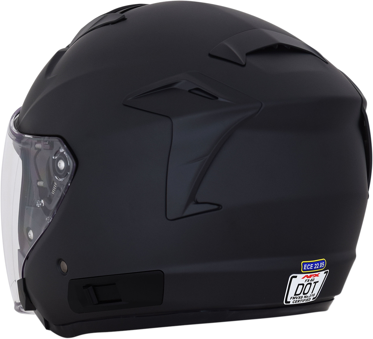 Matte black AFX FX-60 motorcycle helmet in 2XL size with a sleek design and ventilation vents.