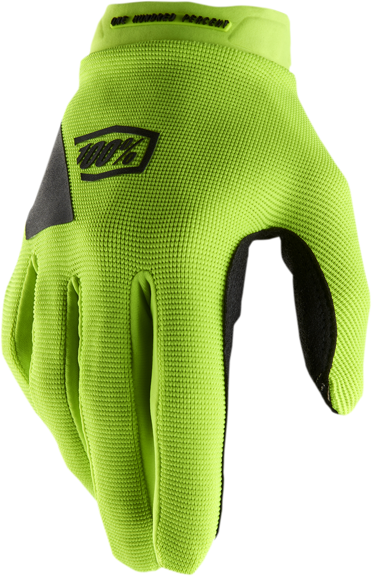 100% Women's Ridecamp Gloves - Fluo Yellow/Black - Small 10013-00006 - Howling Moto