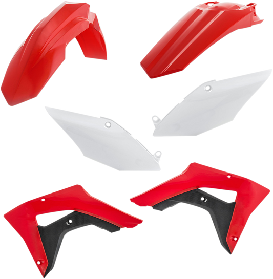 Acerbis OEM CRF250RX/CRF450RX standard replacement body kit in black and white for Honda off-road motorcycles.