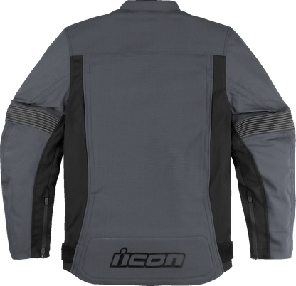 Gray ICON Slabtown Jacket in XL by Bill's Exhausts, featuring a stylish design and front zipper closure.
