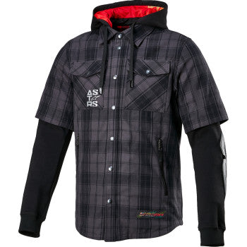 Alpinestars MO.ST.EQ Tartan jacket in gray and black, 2XL, with a stylish tartan pattern and modern design.