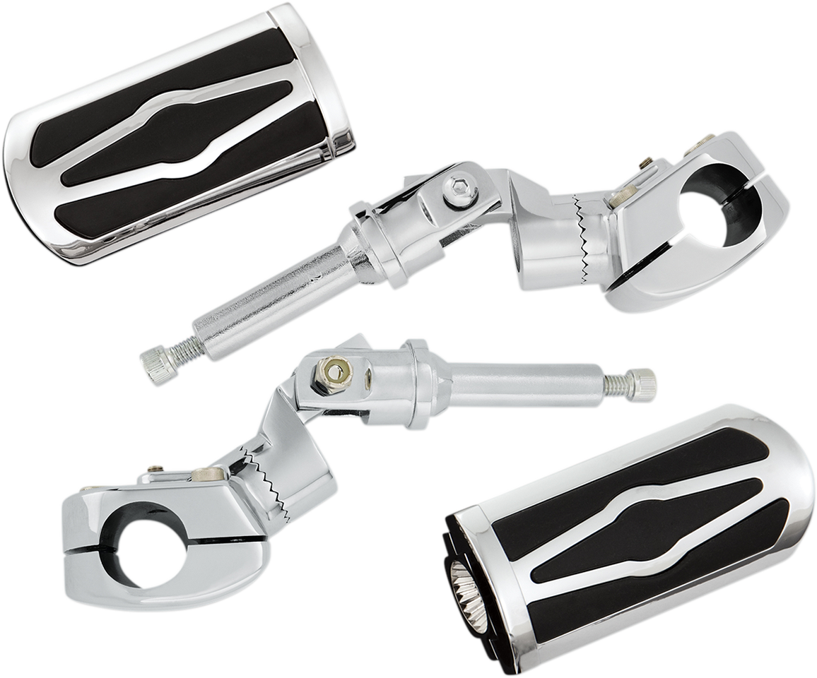 Chrome highway pegs for Honda GL1800 motorcycle, designed for engine mounting by Bill's Exhausts, with sturdy construction and chrome finish.