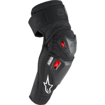 Alpinestars Bionic Pro Plasma elbow protectors in black, red, and white with L/XL size, designed for motorcycle safety.