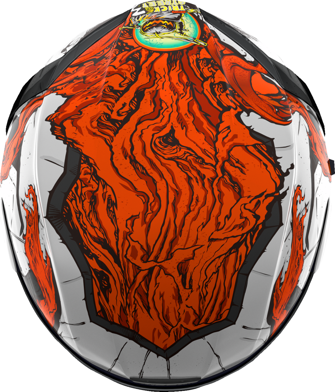 White ICON Airform™ Helmet Trick or Street 3 in Medium size, featuring a sleek design and ventilation for motorcycle riding.