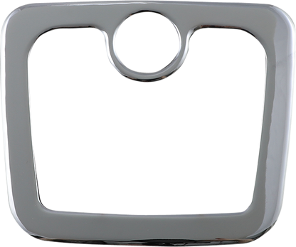 Chrome fuel door trim for engine by Bill's Exhausts, showing a shiny, reflective chrome finish on the vehicle's fuel door.
