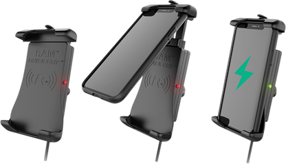 Bill's Exhausts RAM MOUNTS Quick-Grip device holder for engine, wireless charging, waterproof, hardwire charger, compatible with various devices
