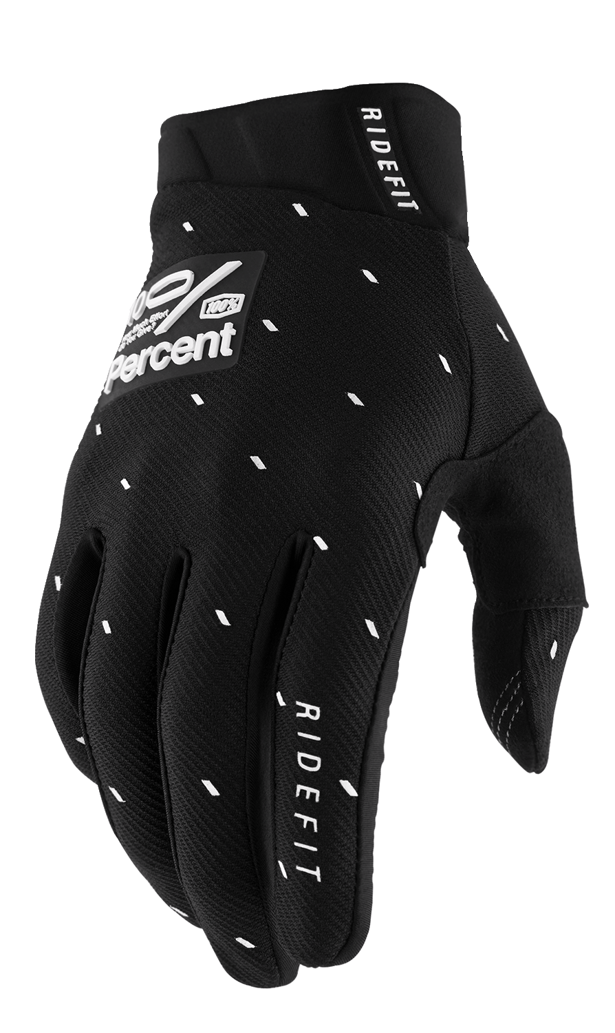100% Ridefit Gloves - Slasher Black - Large 10010-00037 - Howling Moto