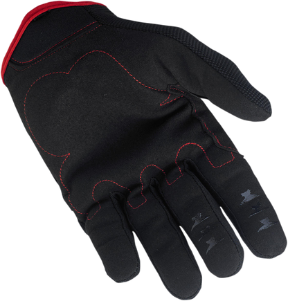 Bill's Exhausts BILT WELL Moto Gloves in black and red, 2XL, showing the protective gloves with textured palms and adjustable straps.