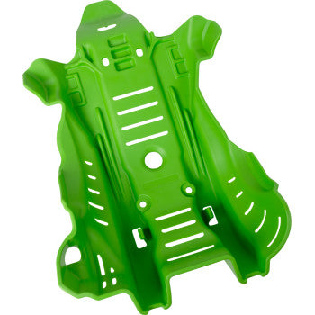 Green ACERBIS skid plate for Kawasaki KX 450 2024 motorcycle, body protection part with durable design.