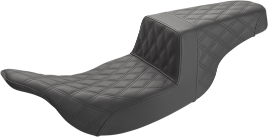 SADDLEMEN Step-Up Seat - Full Lattice Stitch - Black 897-07-175 - Howling Moto