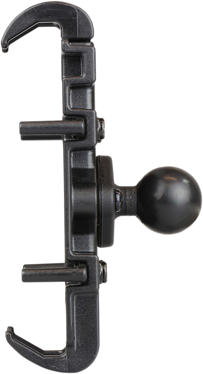 RAM MOUNTS Quick Grip Phone Holder mounted on engine, with ball mount for secure smartphone positioning, by Bill's Exhausts.
