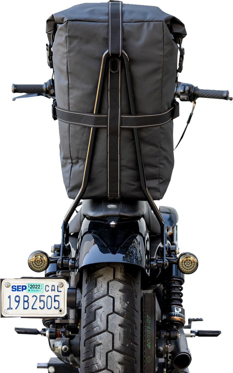 Black BILTWTELL EXFIL-60 Dry Bag Gen 2 by Bill's Exhausts, showing the waterproof bag with rolled top closure and durable material.
