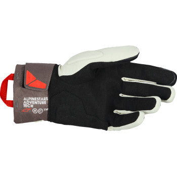 Alpinestars Xt-3 DS motorcycle gloves in brown, sand, and black with protective armor, size small, on a neutral background.