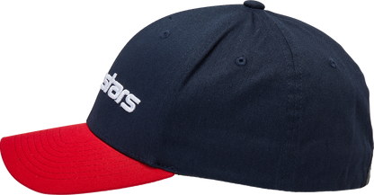 Alpinestars Linear Navy and Red Hat in L/XL size with logo embroidery, casual cap for motorsport style.