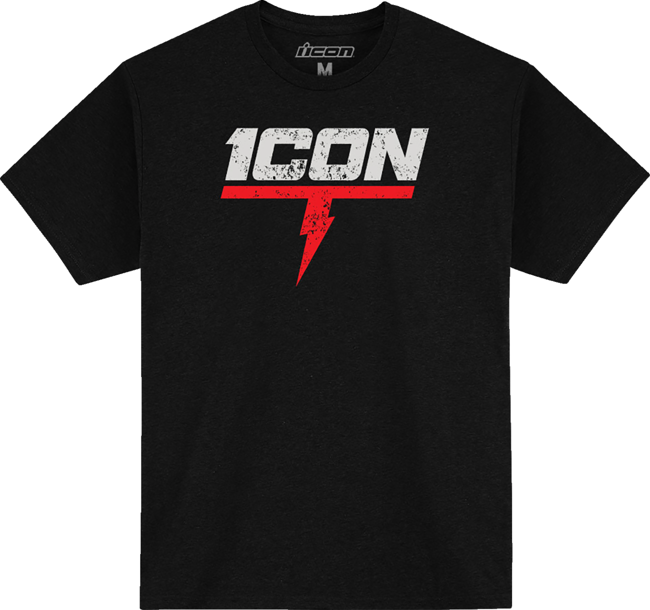 Black ICON Spark™ T-Shirt by Bill's Exhausts, medium size, showing a comfortable fit and the printed logo on the front.