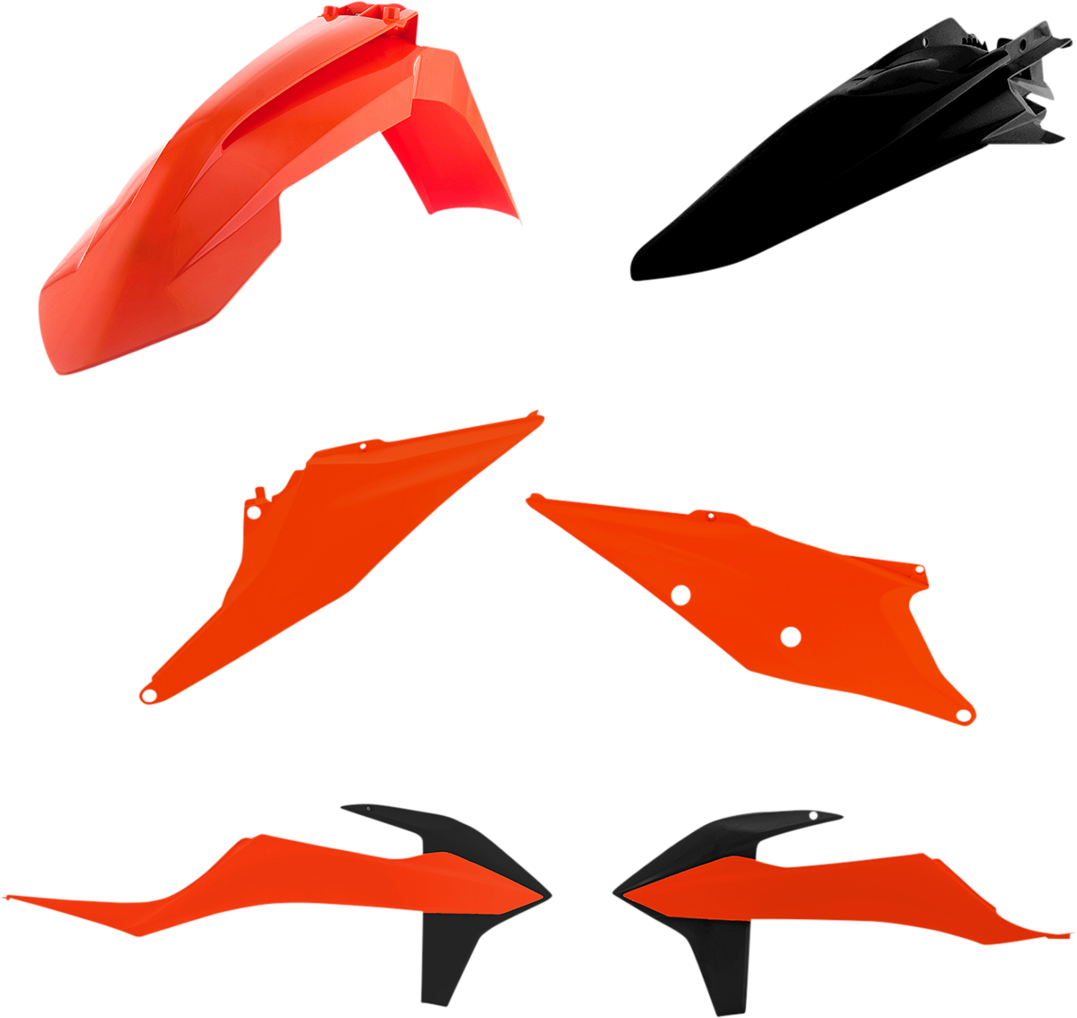 Acerbis standard replacement body kit for motorcycles, featuring durable plastic panels in OEM style, shown in black.