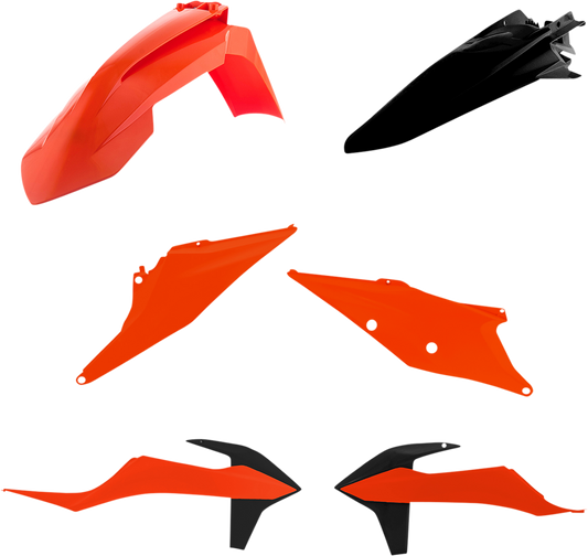 Acerbis standard replacement body kit for motorcycles, featuring durable plastic panels in OEM style, shown in black.
