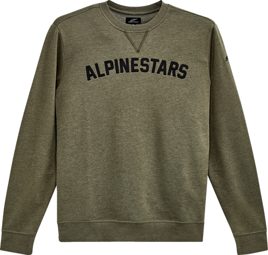 Alpinestars Soph Crew Fleece hoodie in military green, 2XL, with a soft fleece interior and ribbed cuffs.