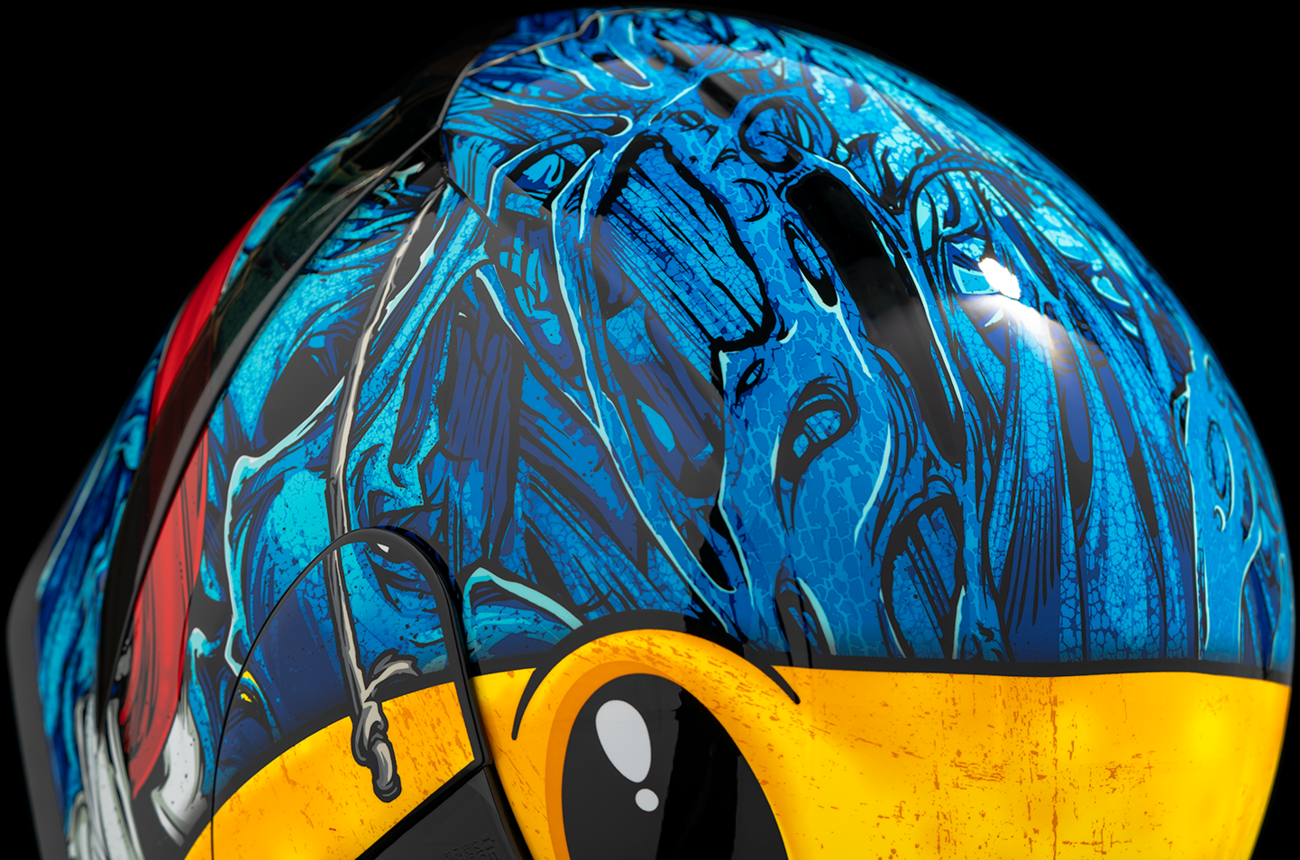 Blue ICON Airform™ Helmet with MIPS® technology in 2XL size, featuring a sleek design and adjustable straps.