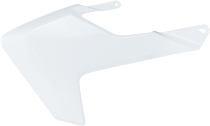 Acerbis OEM white radiator shroud for motorcycle body, featuring sleek design and branding details.