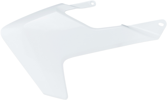 Acerbis OEM white radiator shroud for motorcycle body, featuring sleek design and branding details.