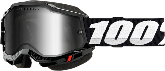 100% Accuri 2 Snow Goggles - Black - Silver Mirror 50022-00001 - Howling Moto