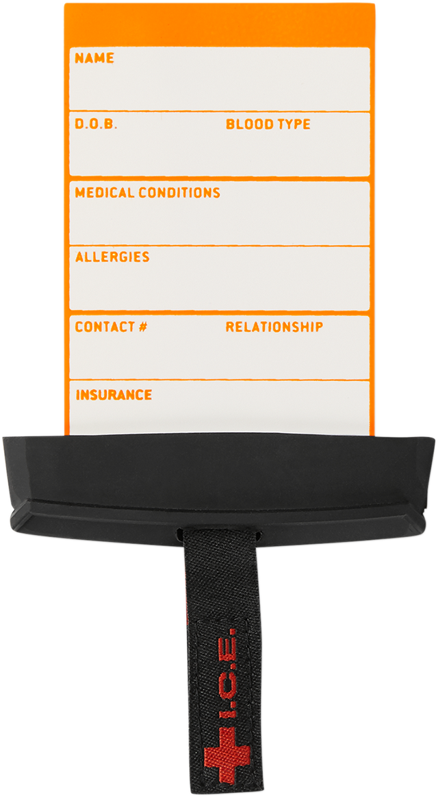 Black ICON I.C.E. card holder by Bill's Exhausts, compact and sleek for easy card storage and organization.