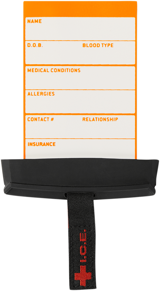 Black ICON I.C.E. card holder by Bill's Exhausts, compact and sleek for easy card storage and organization.