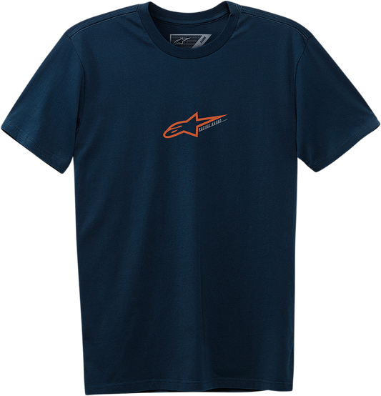 Navy ALPINESTARS Race Mod T-Shirt in large size featuring the brand logo on the front, casual fit, soft fabric.