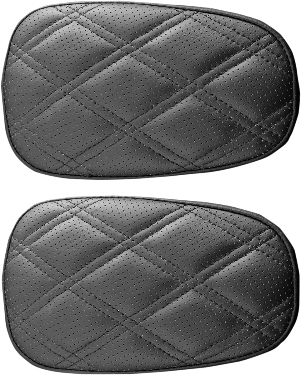 Bill's Exhausts Saddlemen Lattice Stitched Arm Rest Pads for seats with detailed stitching and comfortable padding.