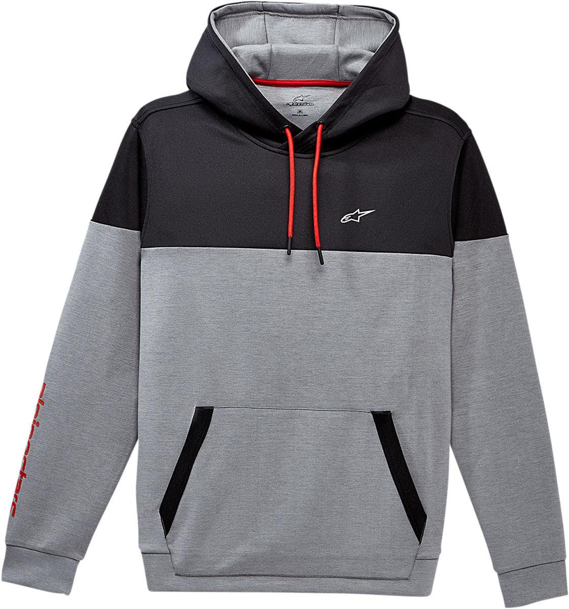 Alpinestars Focus Heather Gray Pullover Hoodie in 2XL with front pocket and logo, casual hoodie for everyday wear.