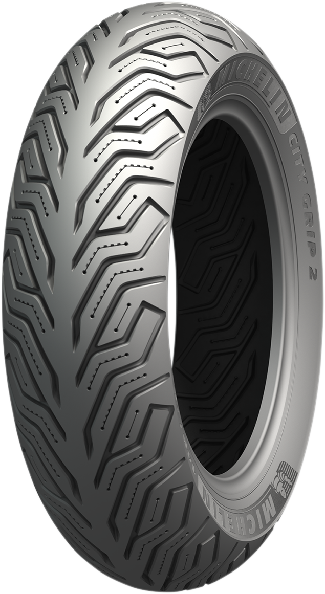Michelin City Grip 2 rear motorcycle tire 120/70-11 56L showing tread pattern and sidewall details