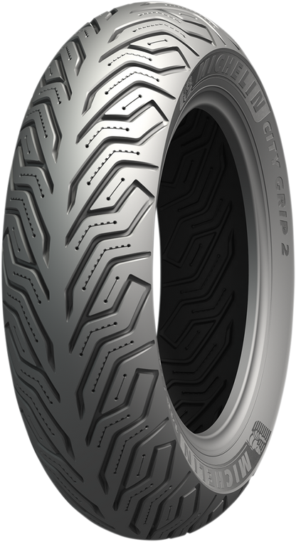 Michelin City Grip 2 rear motorcycle tire 120/70-11 56L showing tread pattern and sidewall details
