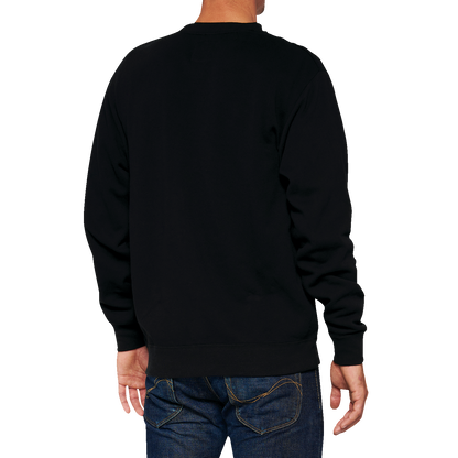 100% Icon Long-Sleeve Fleece Sweatshirt - Black - 2XL 20026-00004 - Howling Moto