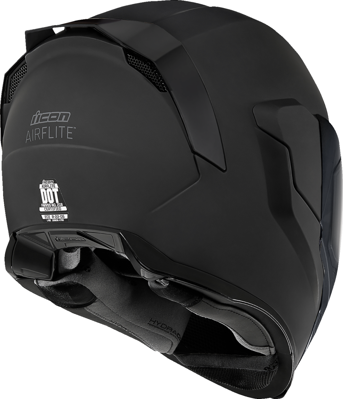 Dark Rubatone ICON Airflite helmet in small size with aerodynamic design, featuring a sleek helmet style and ventilation.