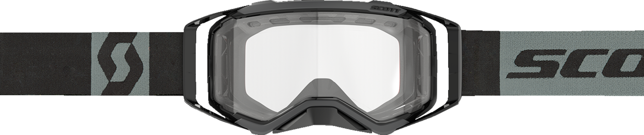 Scott Prospect Snow Cross Goggle in black and gray with clear lens, designed for winter sports and snowboarding.